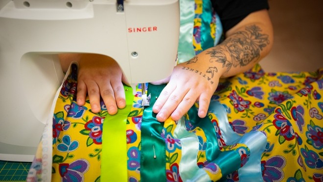 Ribbon Skirt Workshop sewing 