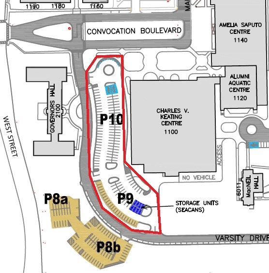 StFX P9 and P10 parking areas