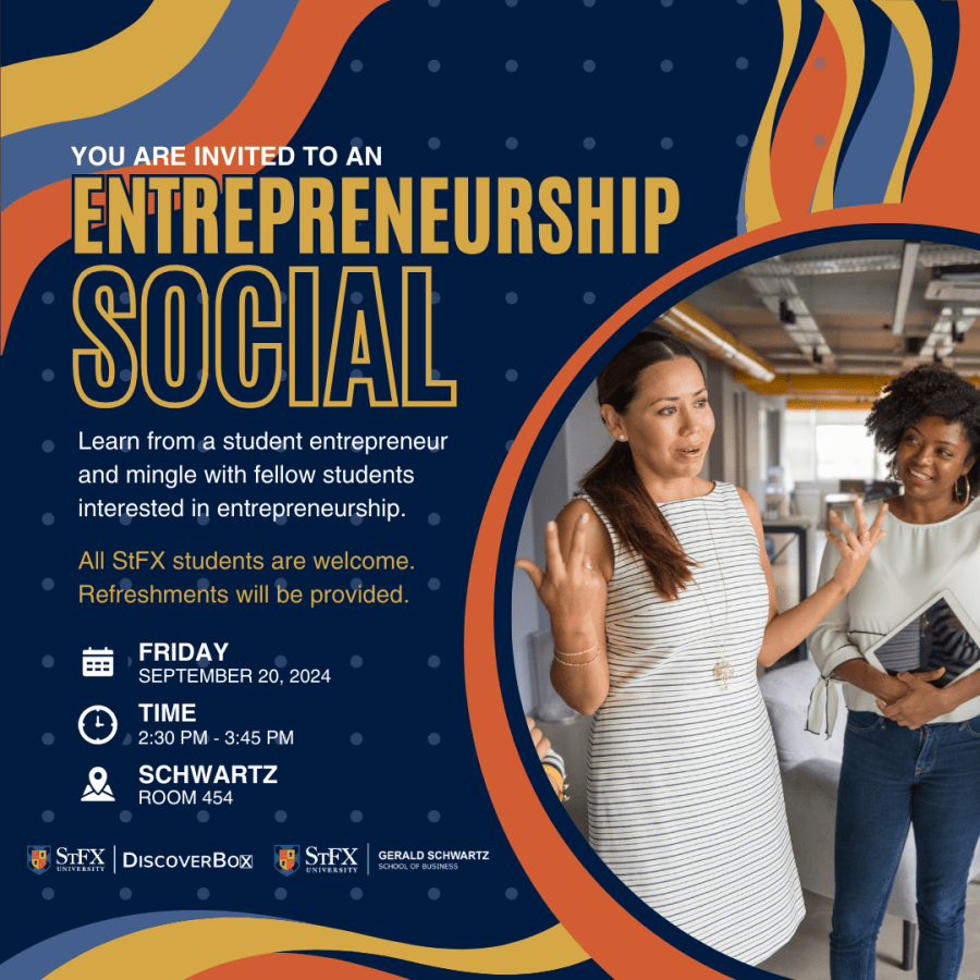 Poster for the StFX Entrepreneurship Social