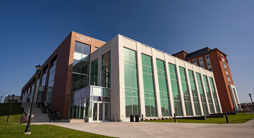 Back entrance of Mulroney Hall 