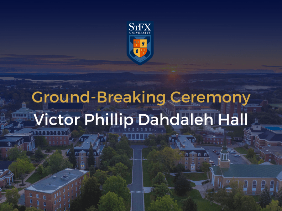 Promotional graphic for Ground-Breaking Ceremony: Victor Phillip Dahdaleh Hall